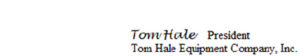 Tom Hale Signature